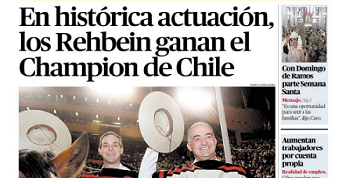 Dos portadas de diario se ganaron los Rehbein tras su título en Rancagua