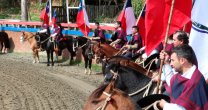 La primera presentación oficial de la Escuadra Ecuestre del Club de Rodeo Carampangue