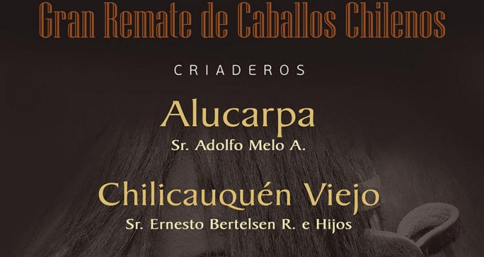 Alucarpa y Chilicauquén Viejo tienen atractivo remate este sábado