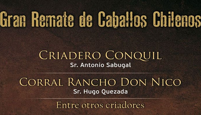 Criaderos Conquil y Rancho Don Nico tienen atractivo remate este jueves