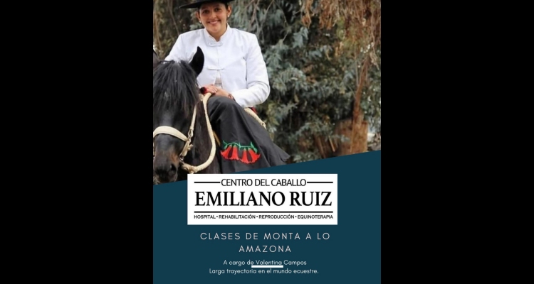 Centro del Caballo Emiliano Ruiz imparte clases de Monta a lo Amazona Huasa