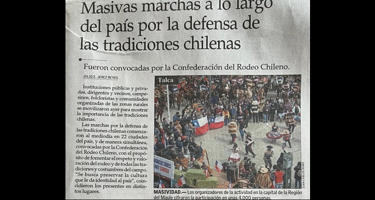 La prensa nacional hizo eco de la gran marcha por las Tradiciones del Campo