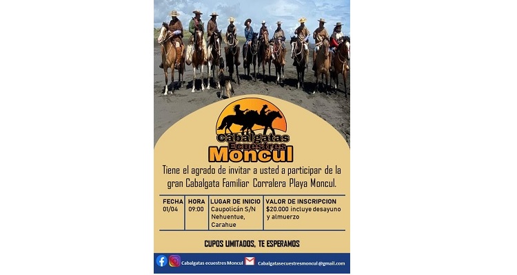 Cabalgatas Ecuestres Moncul prepara evento familiar en un hermoso paisaje