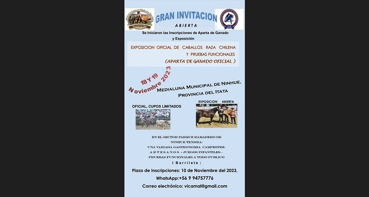 Asociación Itata recibe inscripciones para su próximo evento con exposición y aparta de ganado