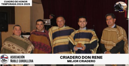 Don Rene fue elegido el Mejor Criadero de la Asociación Ñuble Cordillera por segundo año